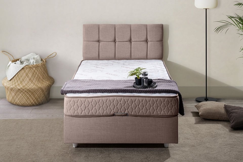 Berlin Baza Başlık Comfort Yatak Seti 100 x 200 - Kahve