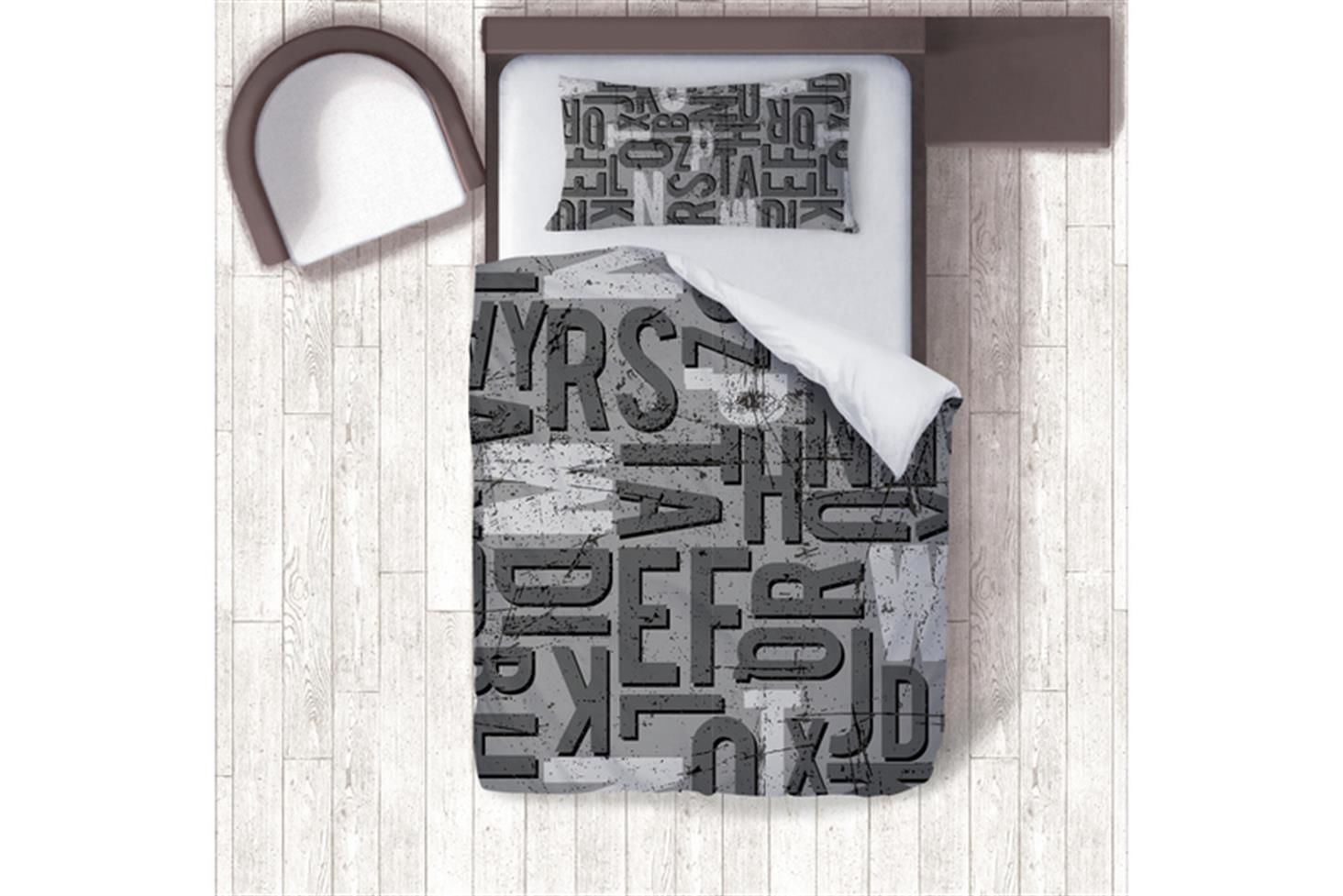 Black Genç Odası Takımı Uyumlu Dijital Baskılı Nevresim Takımı