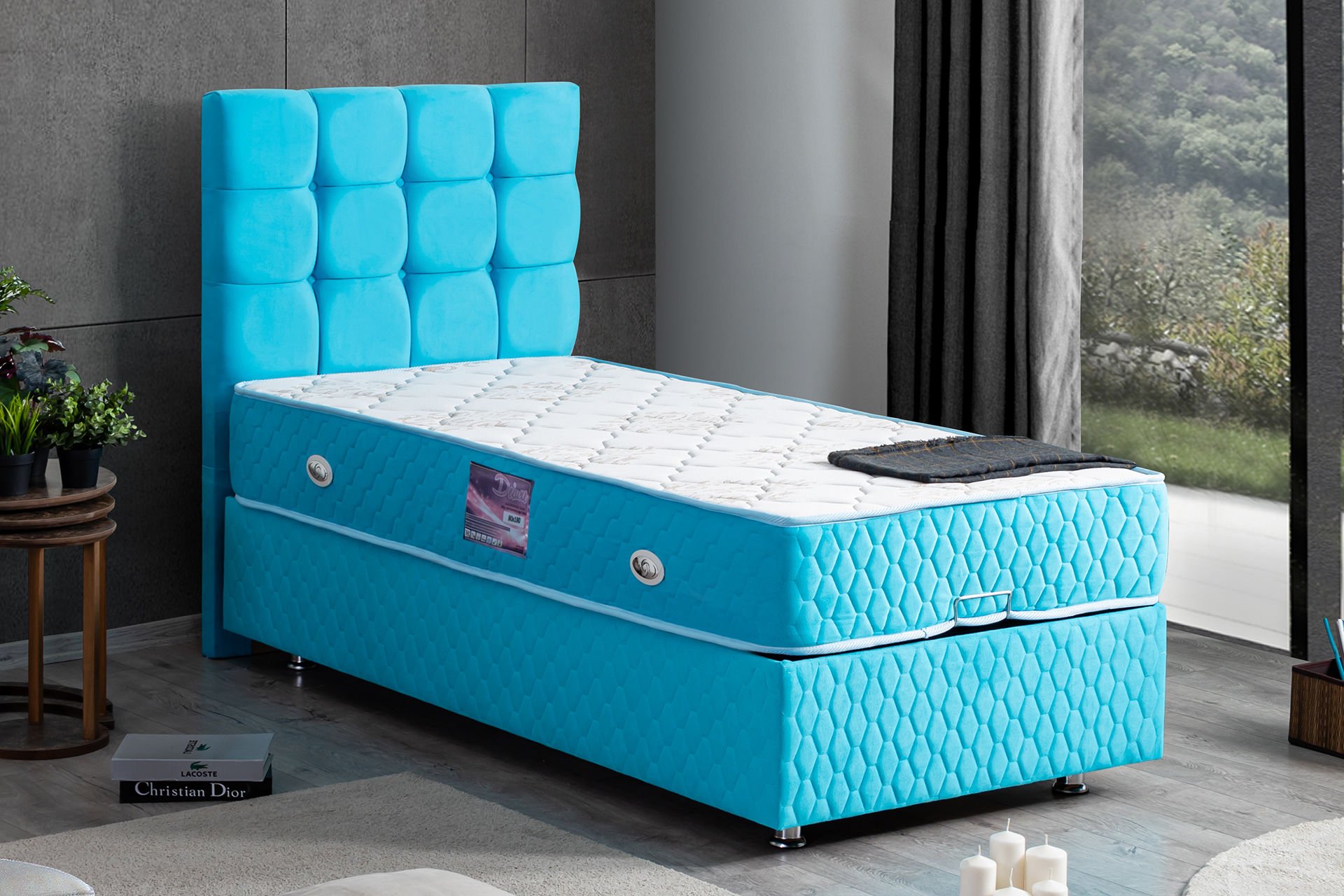 Duke Baza Başlık Deluxe Yatak Seti 100 x 200 - Turkuaz