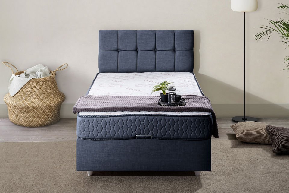 Berlin Baza Başlık Comfort Yatak Seti 90 x 200 - Lacivert