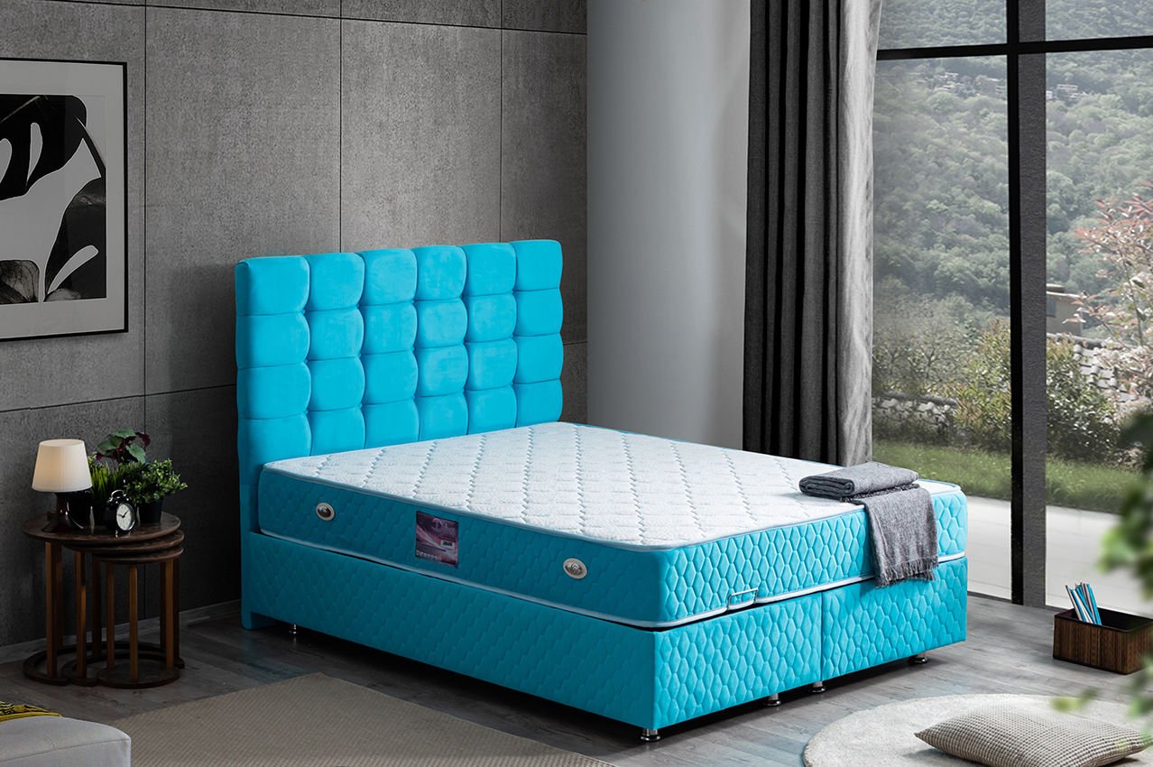 Duke Baza Başlık Deluxe Yatak Seti 150 x 200 - Turkuaz