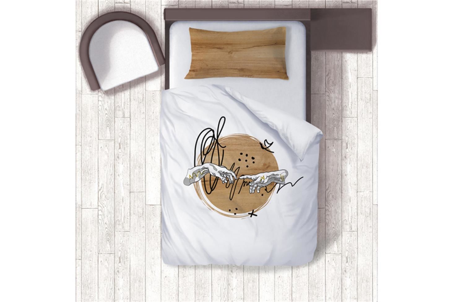 Pallet Genç Odası Takımı Uyumlu Dijital Baskılı Nevresim Takımı