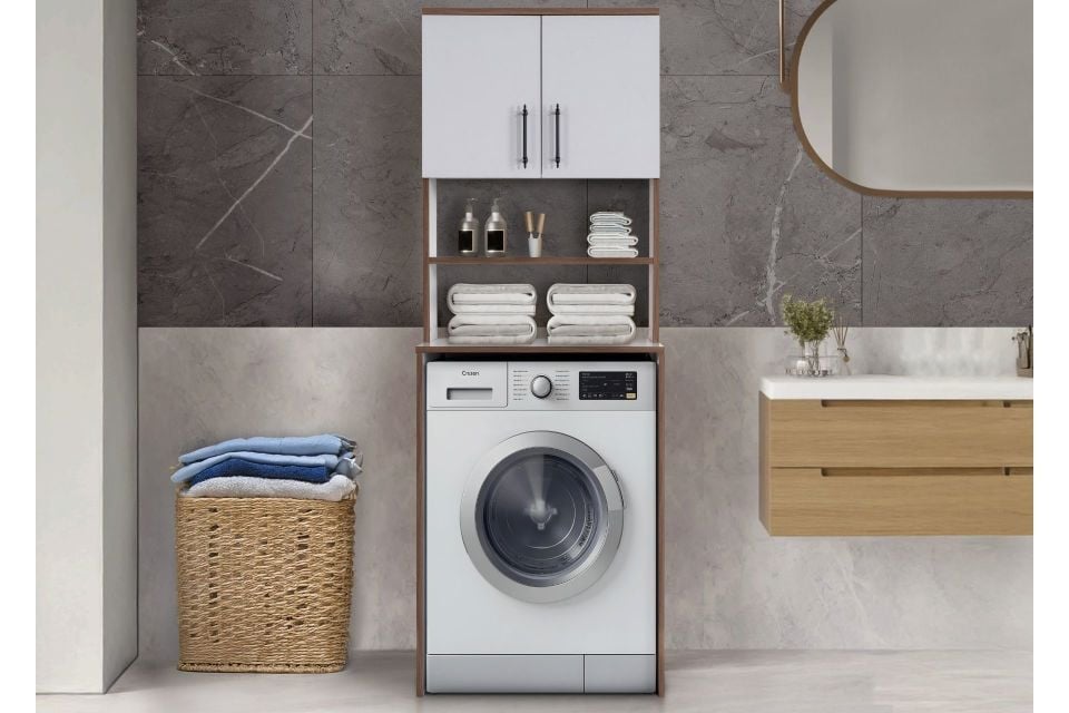 Blesk Çamaşır Makinesi Üstü Banyo Düzenleyici Dolap