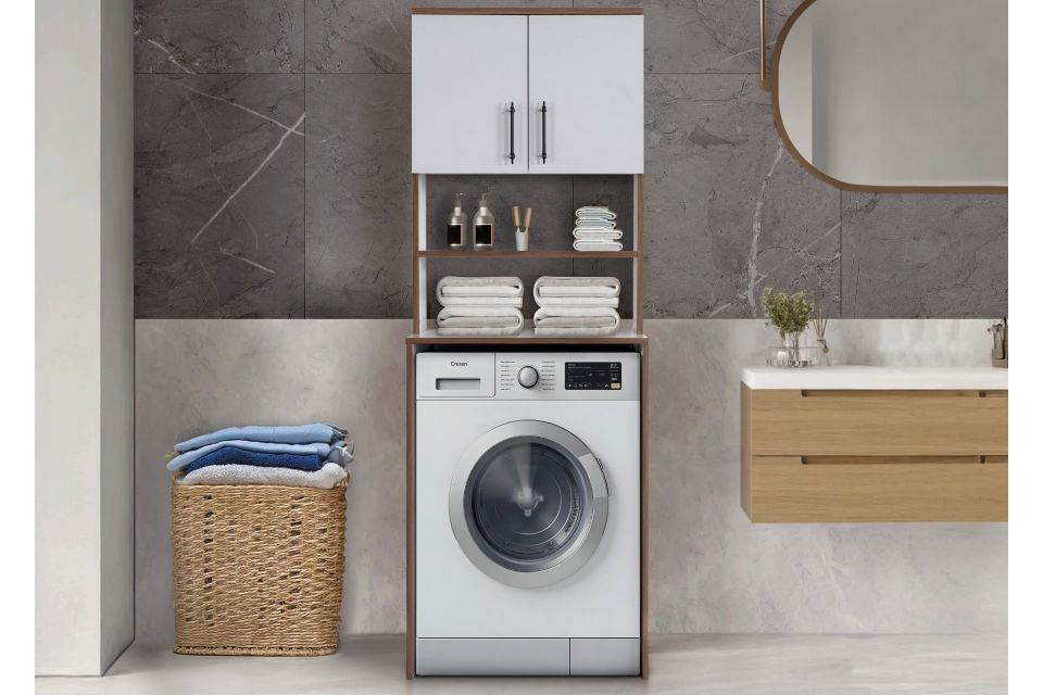 Blesk Çamaşır Makinesi Üstü Banyo Düzenleyici Dolap
