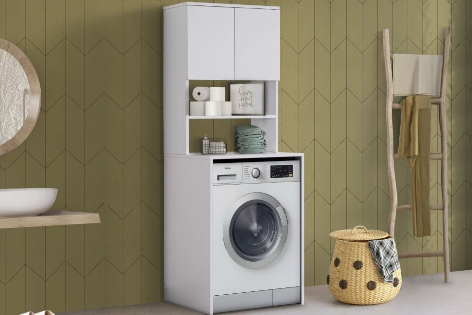 Blesk Çamaşır Makinesi Üstü Banyo Düzenleyici Dolap