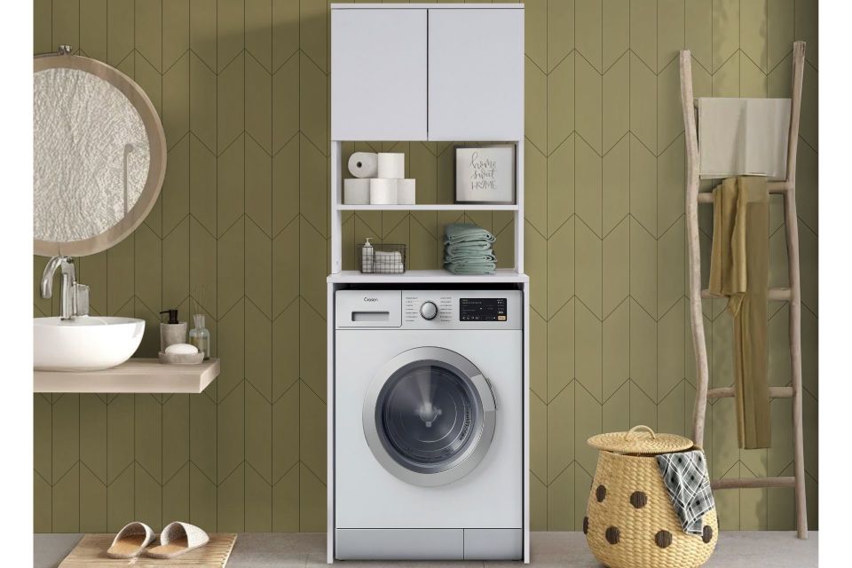 Blesk Çamaşır Makinesi Üstü Banyo Düzenleyici Dolap
