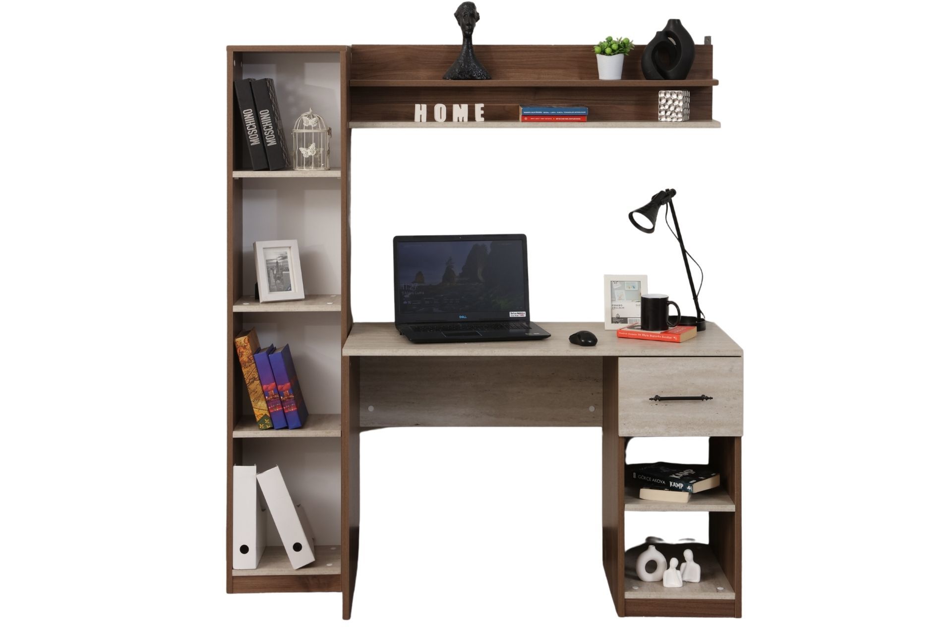 Blesk Kitaplıklı Raflı Çalışma Masası