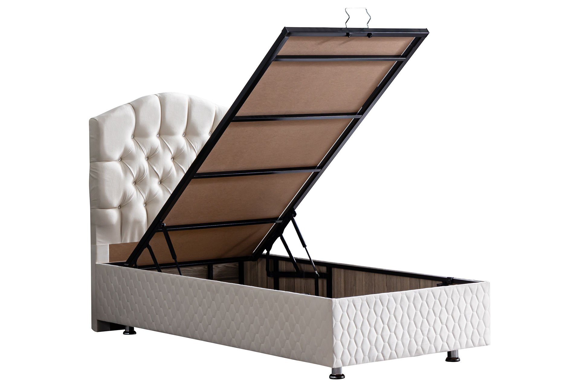 Zümrüt Baza Başlık Seti 90 x 190 - Krem