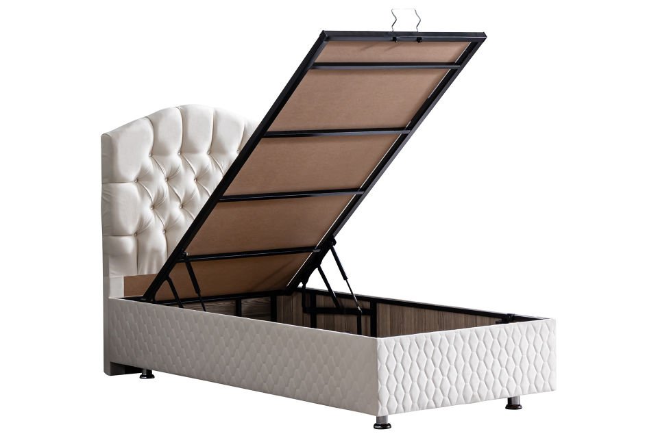 Zümrüt Baza Başlık Seti 90 x 190 - Krem