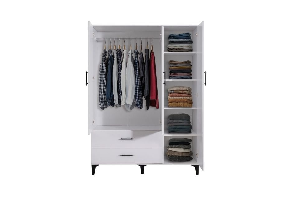 Blesk 3 Kapaklı, Aynalı Çekmeceli Dolap