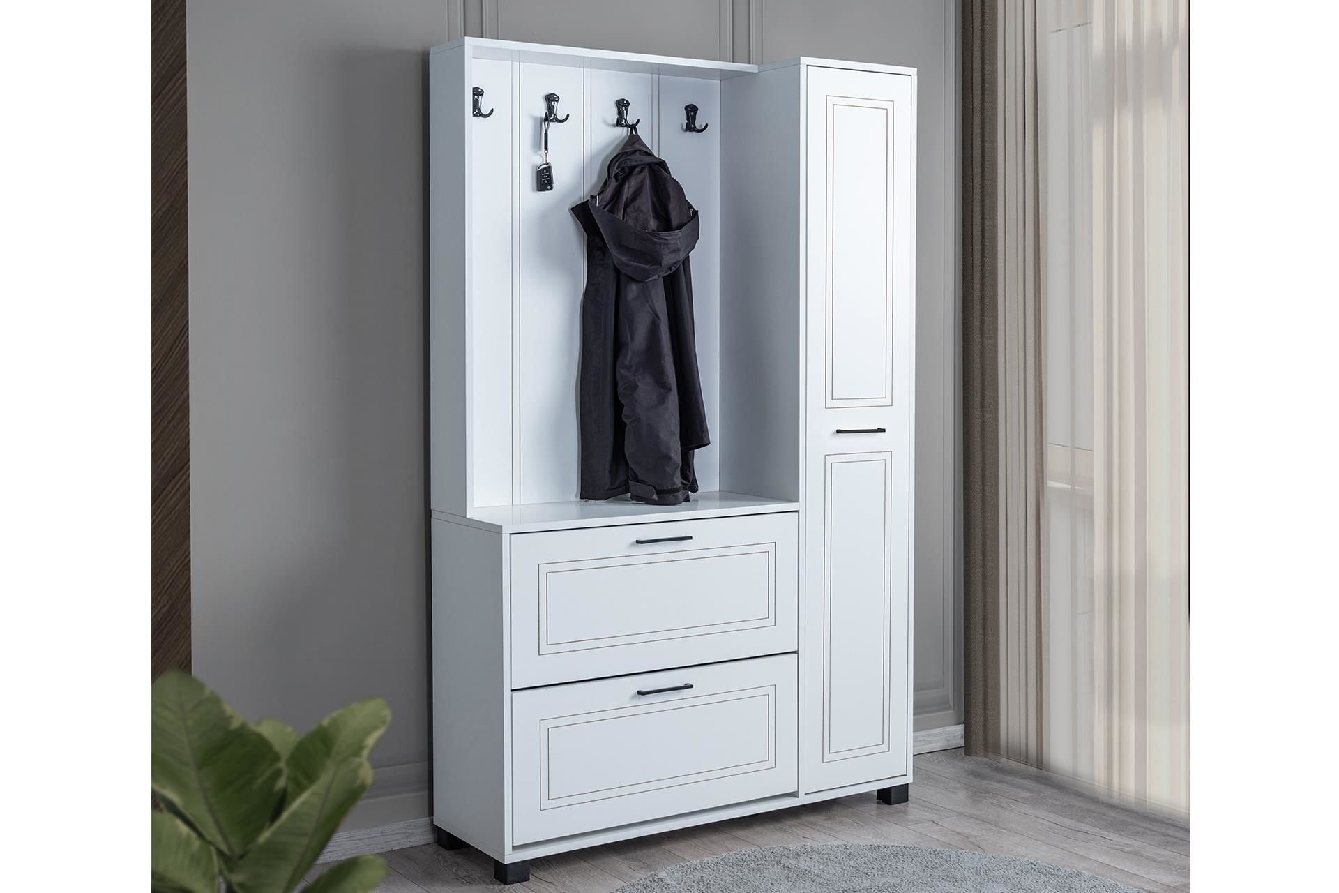 Milas 2 Düşer Kapaklı Askılıklı Portmanto