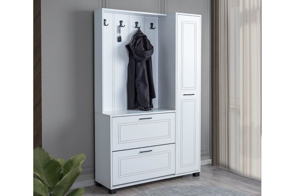 Milas 2 Düşer Kapaklı Askılıklı Portmanto