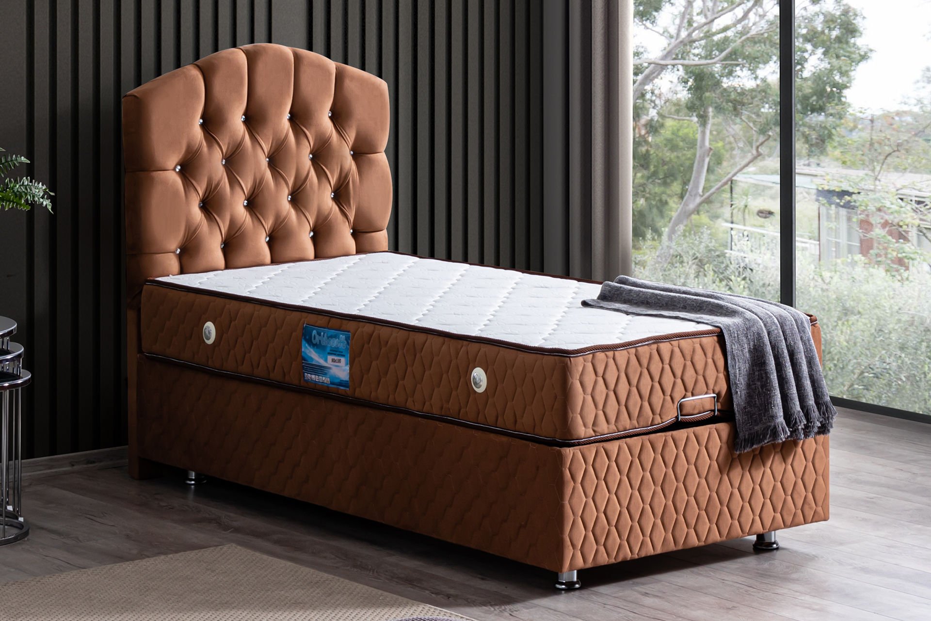 Zümrüt Baza Başlık Ortho Soft Yatak Seti 100 x 200 - Açık Kahve