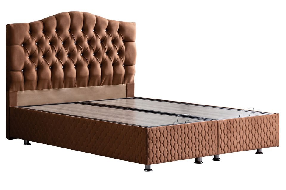 Zümrüt Baza Başlık Ortho Soft Yatak Seti 160 x 200 - Açık Kahve