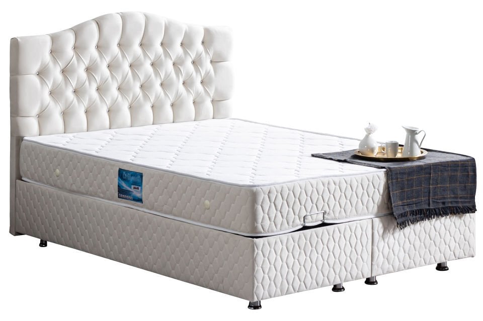 Zümrüt Baza Başlık Ortho Soft Yatak Seti 150 x 200 - Krem