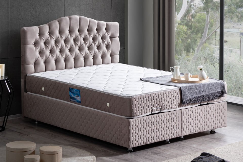 Zümrüt Baza Başlık Ortho Soft Yatak Seti 150 x 200 - Gri