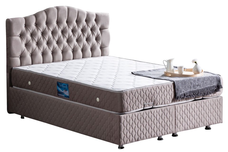 Zümrüt Baza Başlık Ortho Soft Yatak Seti 150 x 200 - Gri
