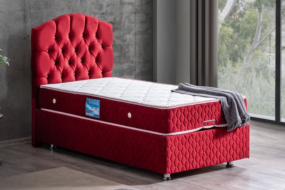 Zümrüt Baza Başlık Ortho Soft Yatak Seti 120 x 200 - Bordo
