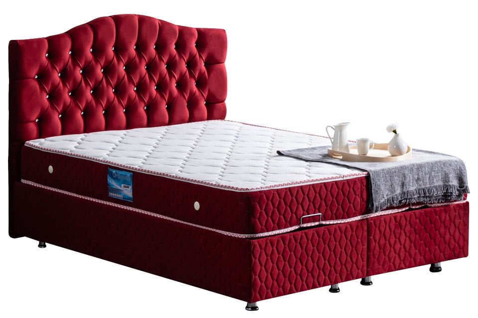Zümrüt Baza Başlık Ortho Soft Yatak Seti 150 x 200 - Bordo
