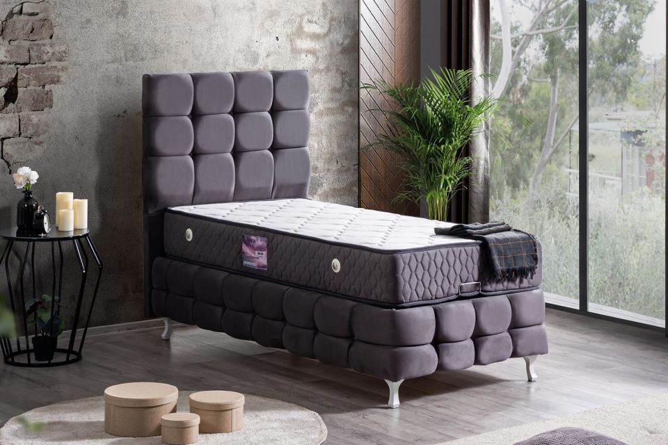 Duke Lux Baza Başlık Deluxe Yatak Seti 90 x 200 - Antrasit