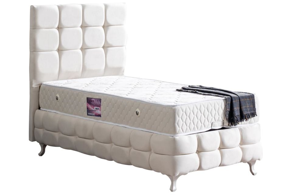 Duke Lux Baza Başlık Deluxe Yatak Seti 90 x 190 - Krem