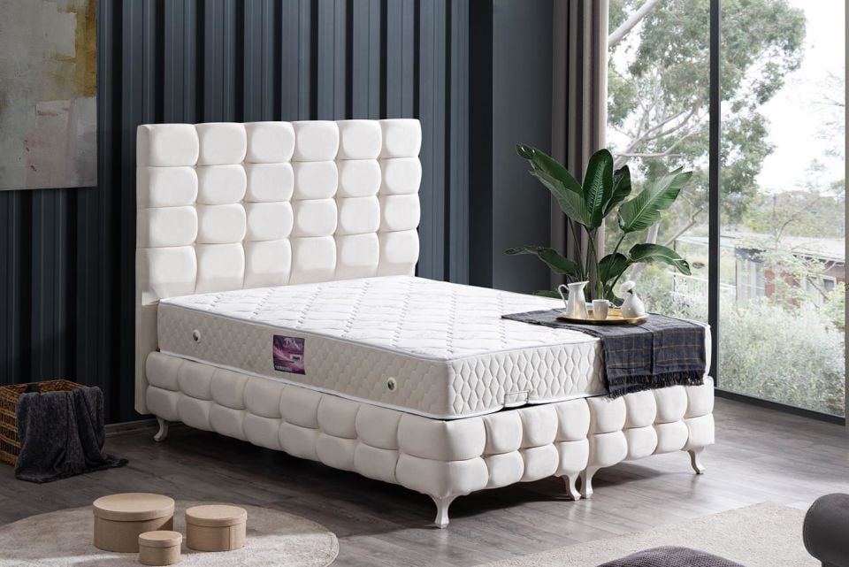 Duke Lux Baza Başlık Deluxe Yatak Seti 180 x 200 - Krem