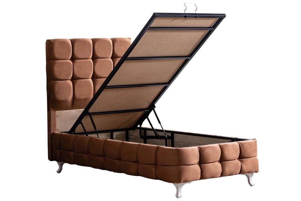 Duke Lux Baza Başlık Deluxe Yatak Seti 90 x 190 - Açık Kahve