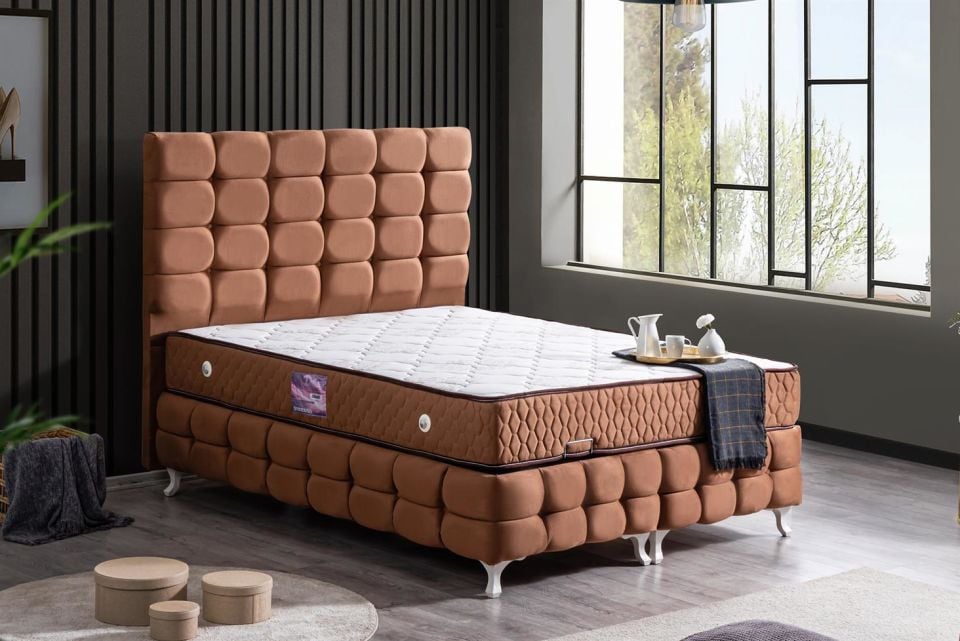 Duke Lux Baza Başlık Deluxe Yatak Seti 150 x 200 - Açık Kahve