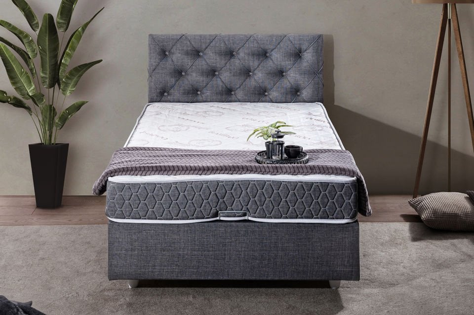 Eylül Baza Başlık Comfort Yatak Seti 100 x 200 - Gri