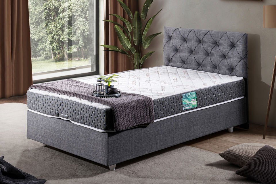 Eylül Baza Başlık Comfort Yatak Seti 120 x 200 - Gri