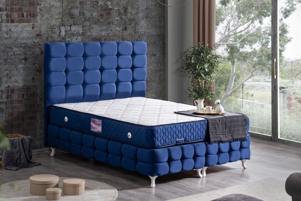 Duke Lux Baza Başlık Deluxe Yatak Seti 160 x 200 - Lacivert