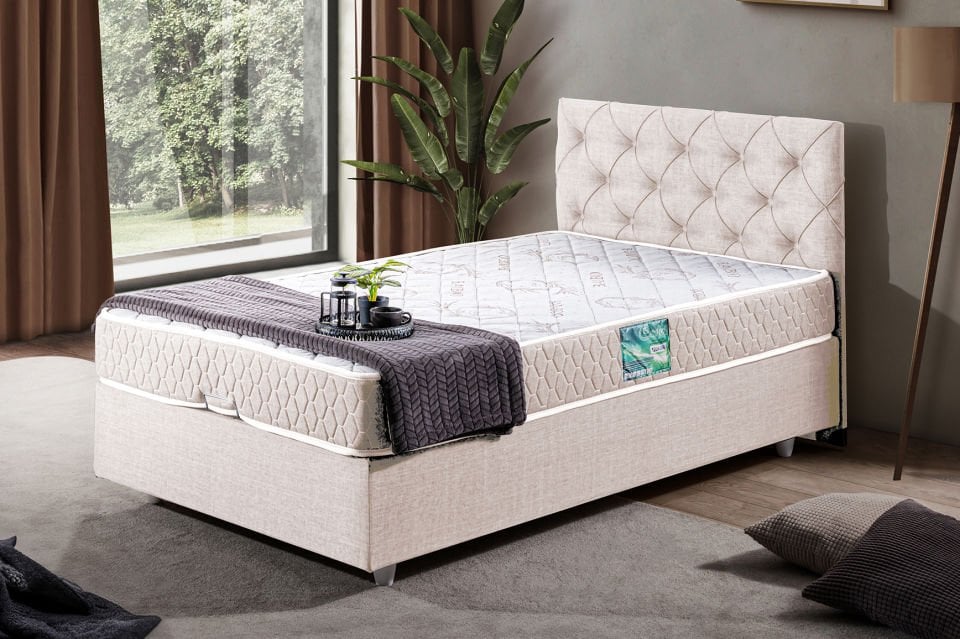 Eylül Baza Başlık Comfort Yatak Seti 100 x 200 - Krem