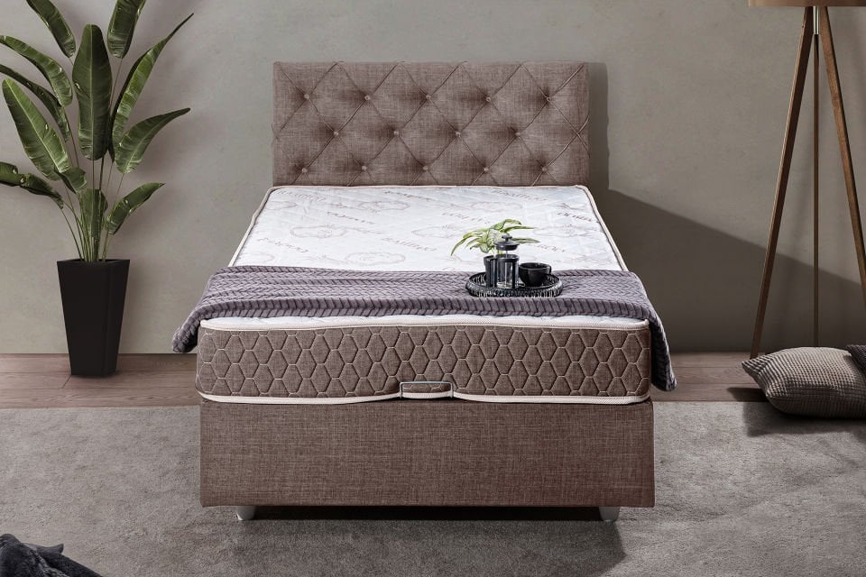 Eylül Baza Başlık Comfort Yatak Seti 100 x 200 - Kahve