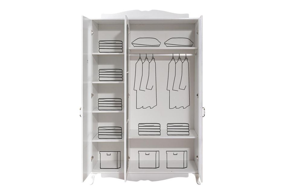 Su 3 Kapaklı Aynalı Dolap