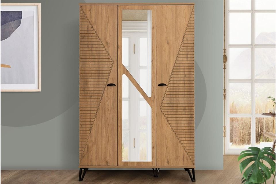 Noce 3 Kapaklı Aynalı Dolap