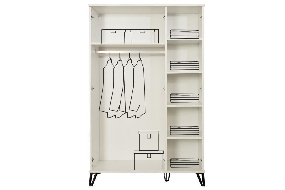 Safir 3 Kapaklı Aynalı Dolap