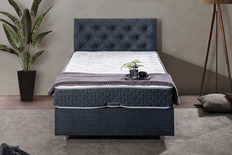 Eylül Baza Başlık Comfort Yatak Seti 90 x 200 - Lacivert