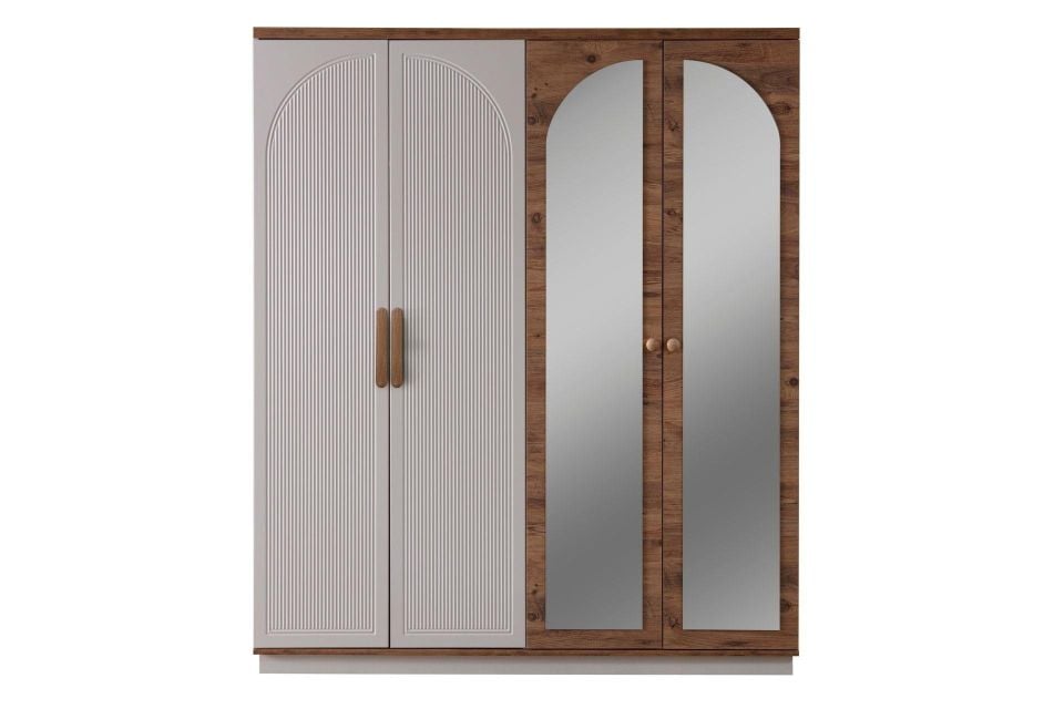 Luna 4 Kapaklı Aynalı Dolap