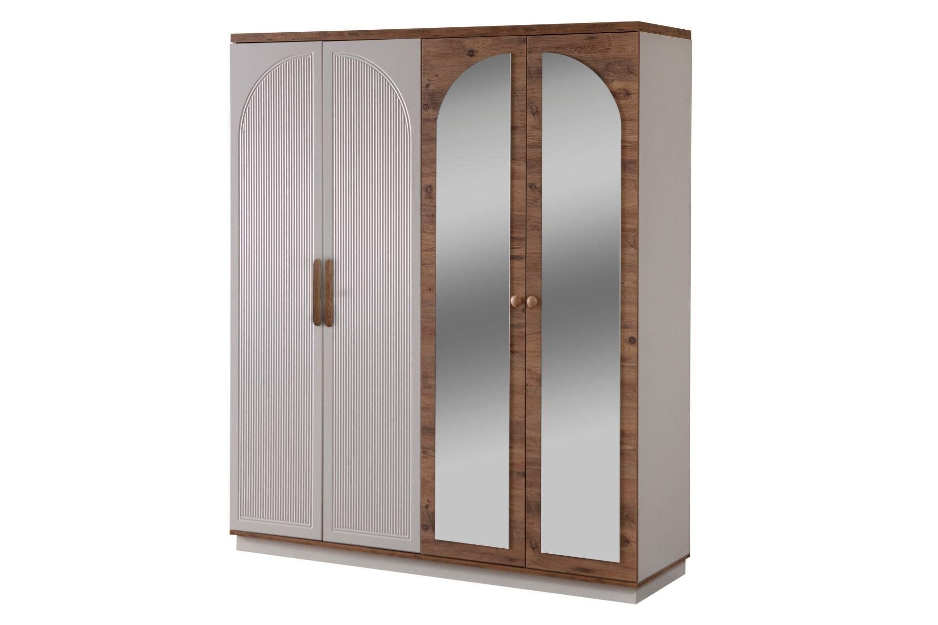 Luna 4 Kapaklı Aynalı Dolap