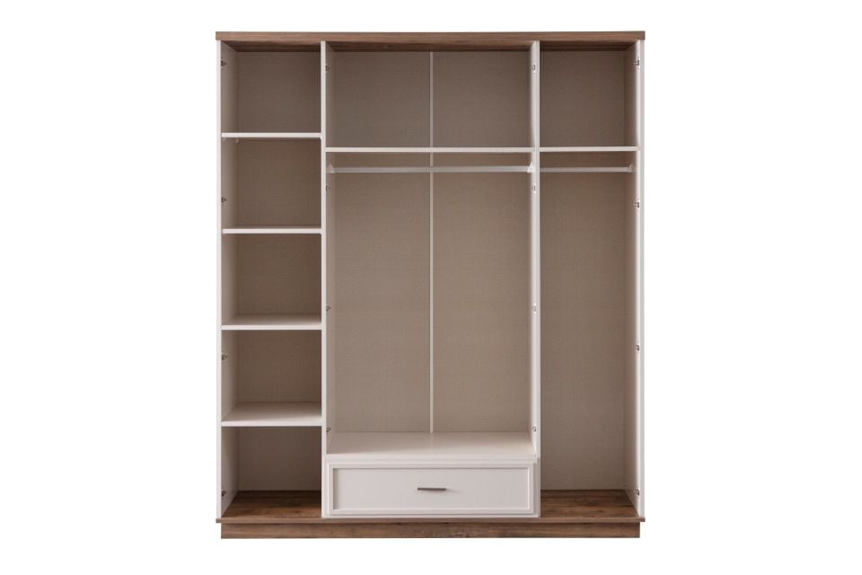 Elora 4 Kapaklı Çekmeceli, Aynalı Dolap