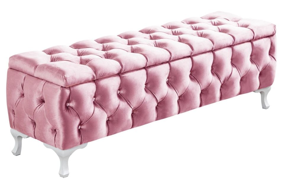 Yatak Ucu Pufu, Cappy Bench, Sandıklı Ayakucu Pufu Pembe - 40x50x120