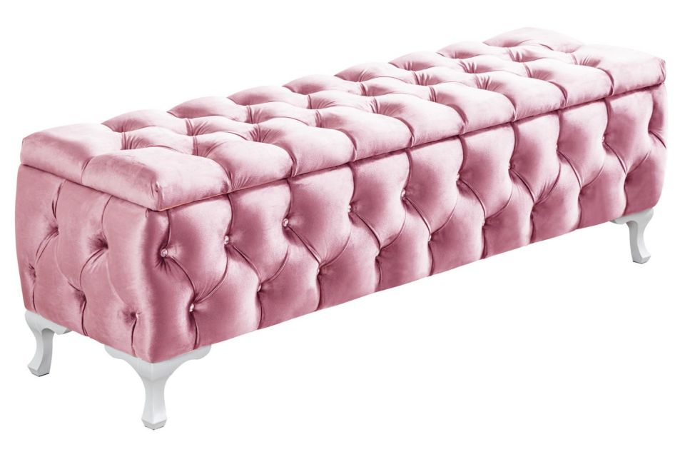 Yatak Ucu Pufu, Cappy Bench, Sandıklı Ayakucu Pufu Pembe - 40x50x140