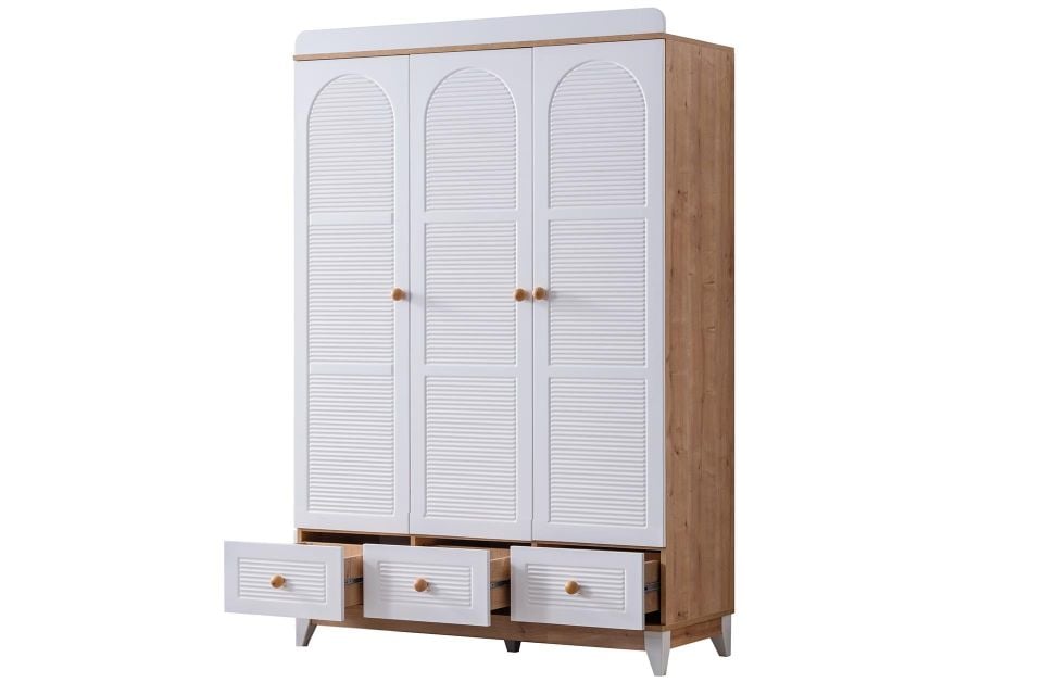 Perla 3 Kapaklı Dolap - Ceviz