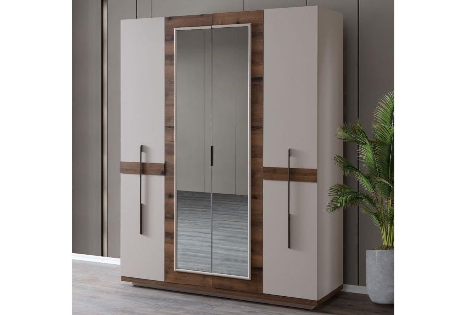 Benito 4 Kapaklı, Aynalı Dolap