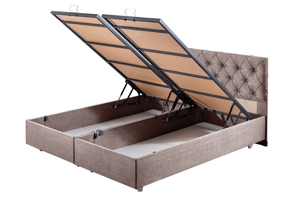 Eylül Çift Kişilik Baza Başlık Letto Yatak Seti 140 x 190 - Kahve
