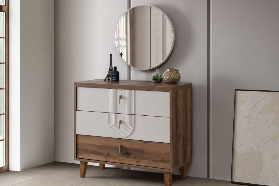 Megan Çekmeceli Aynalı Şifonyer