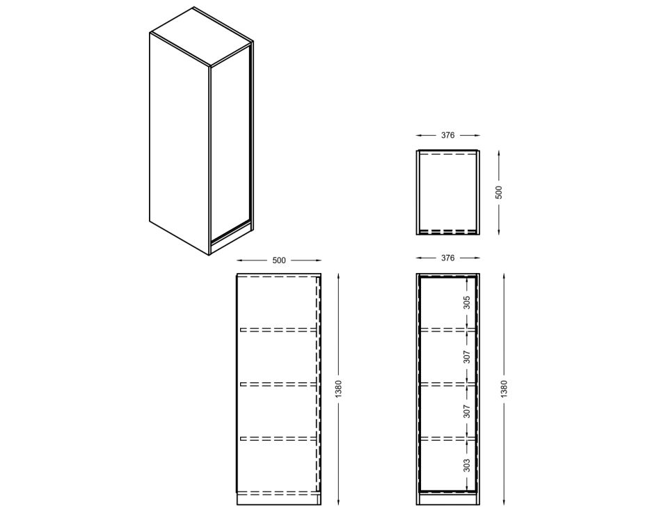 Megan Dolaplı Raflı Kitaplık
