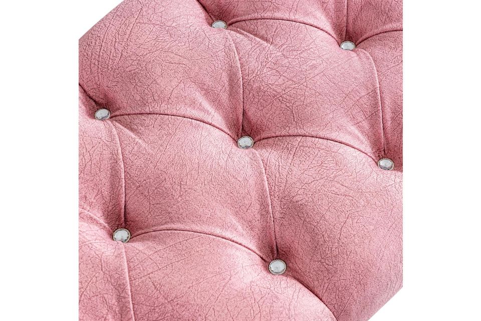 Yatak Ucu Pufu, Lükens Bench Ayakucu Pufu Pembe - 40x50x100