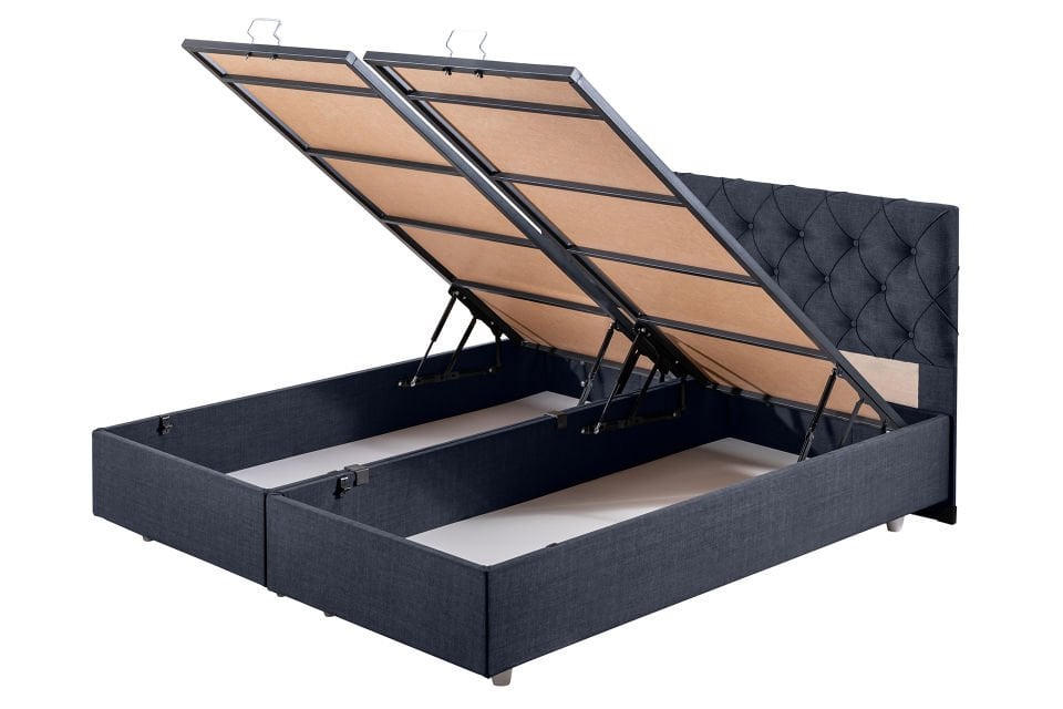 Eylül Çift Kişilik Baza Başlık Letto Yatak Seti 180 x 200 - Lacivert