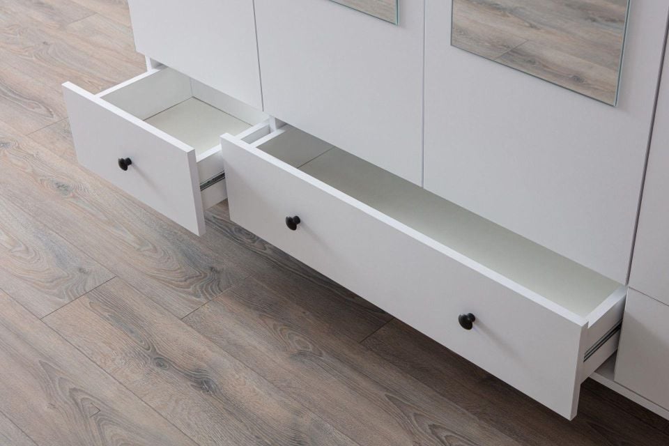 Bianca 4 Kapaklı Aynalı Dolap